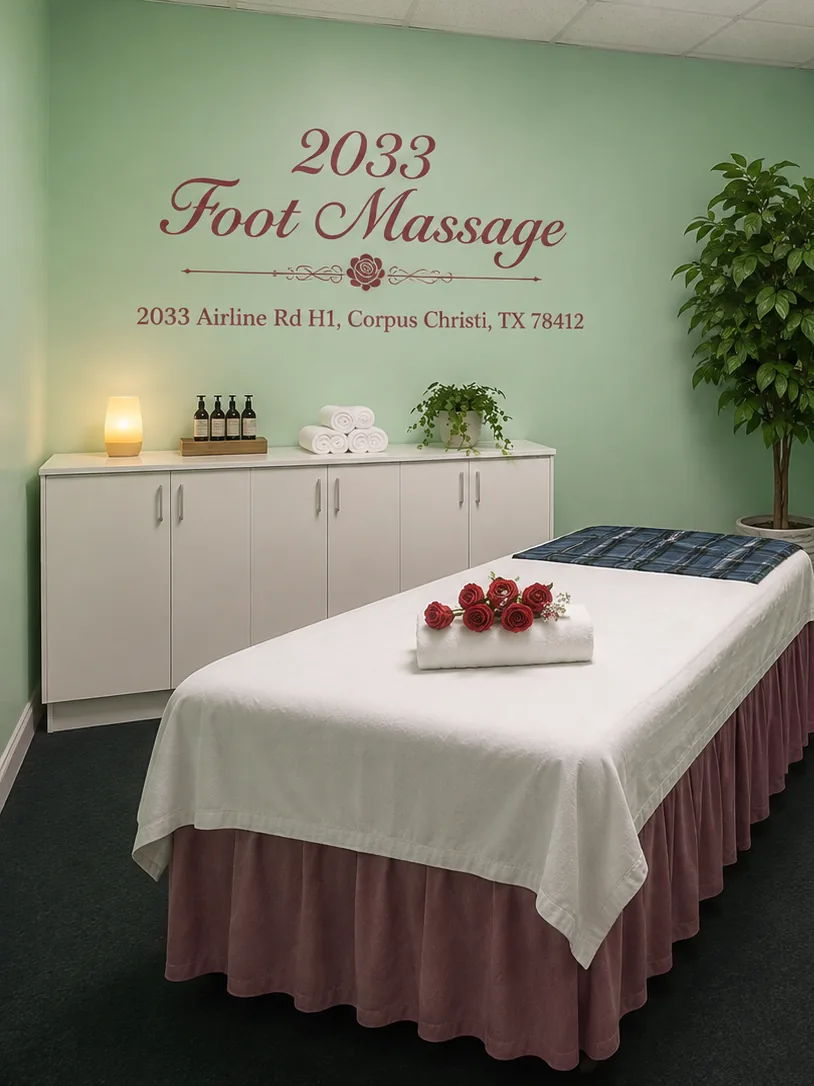 Clean private massage room at 2033 Foot Massage in Corpus Christi TX