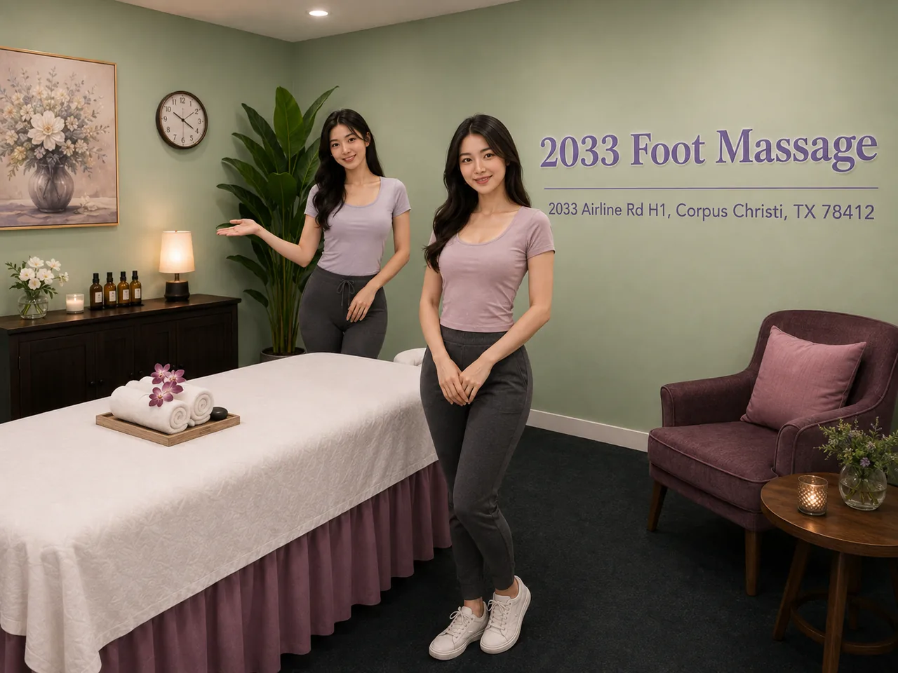 Welcoming massage staff at 2033 Foot Massage in Corpus Christi TX
